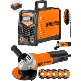 Resim Graizer Alman Mma 200 Amper Profesyonel Dijital Göstergeli Invertör Kaynak Makinesi + Avuç Taşlama Hediyeli 