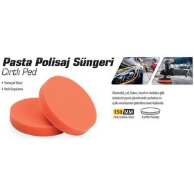 Resim Meşem Cırtlı Ped Pasta Cila Polisaj Süngeri 150 Mm 
