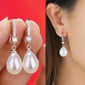 Resim Şık Oval Gözyaşı Kolye Küpeler, Parti ve Sevgililer Günü için Alaşım Gelin Takıları, Her Mevsim Giyilebilir, Düğün Hediyeleri 