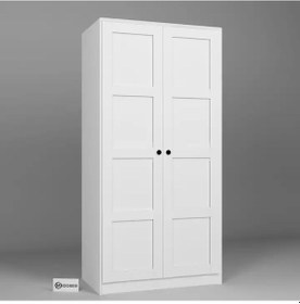Resim Lucas 4 Kapaklı Çift Askılı Elbise Dolabı-gardırop Seti Beyaz 190 Cm Beyaz 