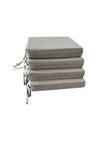 Resim Mc.pierobaby Sandalye Minderi Koltuk Minder Su Geçirmez Kolay Silinir Keten Kumaş 4 Adet Krem Mavi 