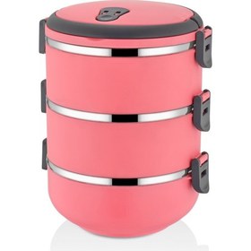Resim Mobgift Freshbox 3 Katlı Sefer Tası Yemek Termosu Pembe N1125166 Çok Renkli 