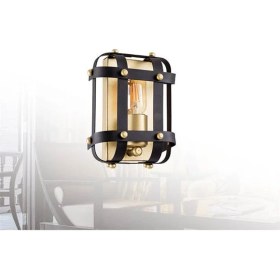 Resim Tekli E27 Duy Siyah / Gold Metal Retro Aplik 