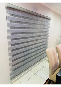 Resim Perdecizade Enxboy Gri Geniş Pliseli Zebra Perde-cocuk Odasi-mutfak-salon-ofis-stor Perde Pz-8001 Renkli 