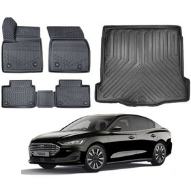 Resim Focus 4 Sedan 2023 Model Stepneli 3d Bagaj Havuzu+3d Araca Özel Paspas Takımı Luxury Serisi 