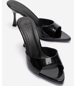 Resim Luvishoes Tıera Siyah Rugan Kadın İnce Topuklu Terlik 