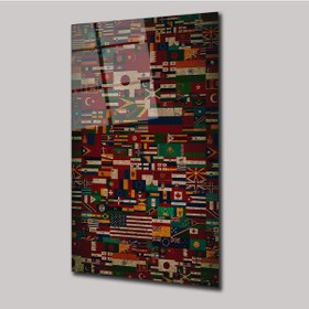 Resim Ülke Bayrakları - Cam Tablo - Deg0263 