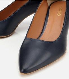 Resim Hotiç Kadın Deri Lacivert Esnek Tabanlı İnce Topuklu Stiletto 