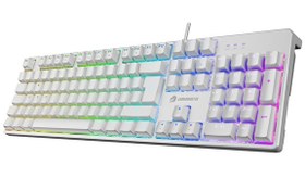 Resim GameBooster G24W Enigma Rainbow Aydınlatmalı Red Switch Mekanik Beyaz Oyun Klavyesi 
