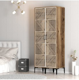 Resim Variant Kumsal 2 Kapılı Pp Gardrop - Ceviz / Krem 