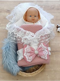 Resim Triko Örg Haki Bebek Kundağı Unisex Bebek Dış Kundak Battaniyesi Hastane Çıkışı Kundak Battaniye Gülkurusu 