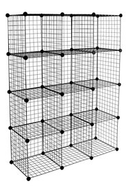 Resim hodbehod 12 Bölmeli Metal Tel Portatif Modüler Oyuncak Dolabı Çok Amaçlı Düzenleyici Raf 