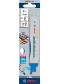 Resim Bosch Pro S 937 Hbf 4-12 Mm Metal Boru 5'li Panter Testere Ucu 150 Mm 2608658997 