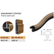 Resim Contacall Ahşap Kapı Contası Ahşap Kapı Fitili Siyah 6 Metre 