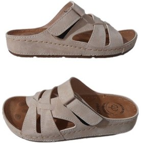 Resim Mulex Krem Kadın Ortopedik Şık Günlük Terlik Krem 