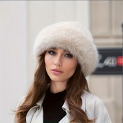 Resim Kadınlar için Kışlık Suni Kürk Balıkçı Şapkası, Hafif Örgü Polyester Bere, Noel, Şehir Stili için Çok Yönlü Moda Aksesuarı, Elastik Değil, Sadece Elde Yıkama 