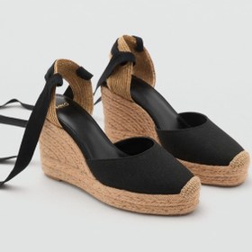 Resim MANGO Bağ detaylı dolgu topuklu ayakkabı 