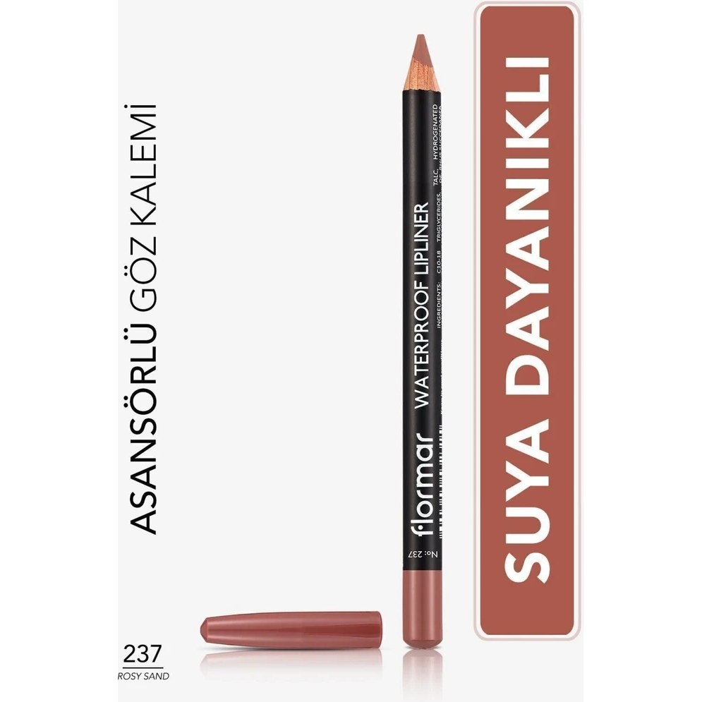 Flormar Suya Dayanıklı Dudak Kalemi - Waterproof Lipliner 237 Rosy Sand Fiyatı ve Özelliklerı - Badem