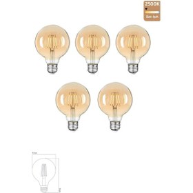 Resim Rustik Led Ampul E27 G95 8w 2500k Gün Işığı Erd-86 
