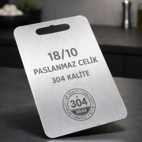 Resim Varelia Paslanmaz Çelik 304 Kesme Tahtası - Hijyenik Dayanıklı (30 cm x 20 Cm) - 18/10 Çelik 