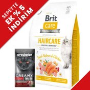 Resim Brit Care Haircare Somon Tavuk Deri Tüy Sağlığı Tahılsız Kedi Maması 2 Kg + Creamy 4x15 Gr Ödül 
