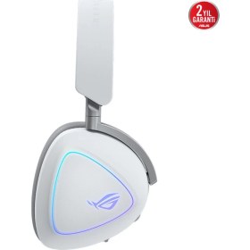 Resim Asus Rog Delta Iı Kablosuz Oyun Kulaklığı (50MM Titanyum Sürücüler, 10MM Süper Geniş Bant Mikrofon, 153-SAAT Pil Ömrü, Dualflow Ses, Bt, 2.4ghz, 3.5mm, Pc, Swıtch, Ps4, Ps5, Xbox Uyumlu) Beyaz 