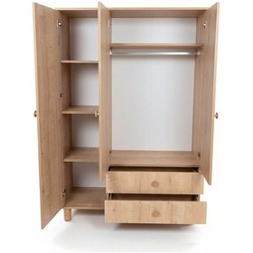 Resim Rio 3 Kapılı 2 Çekmeceli Gardrop Meşe 
