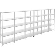 Resim RafBurada 5 Katlı 6'lı Galvaniz Çelik Raf - Depo, Arşiv, Kiler, Dosya, Market Rafı 43x93 Cm-200 Cm-1.00 Mm 