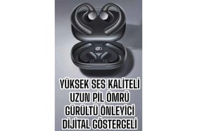 Resim Techno Stock Bluetooth Kulaklık Oyuncu Kulaklığı Küpe Görünümlü Dijital Göstergeli 