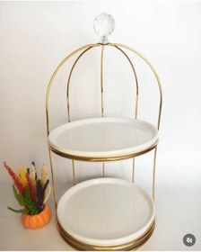 Resim İki Katlı Kafes Küçük Sunumluk 