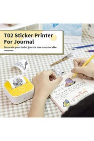 Resim Phomemo T02 Mini Yazıcı, Sarı, Sticker Yazıcısı, Öğrenciler İçin Eğitim Yardımcısı ( Türkiye Garantili) 