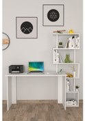 Resim Moonlife Yakamoz Kitaplıklı Çalışma Masası Beyaz 