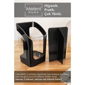 Resim 3 Bölmeli Tezgah Üstü Kaşıklık, Çıkarılabilir Bölmeli Bıçak ve Kaşık Standı 