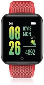 Resim Polosmart PBS153 Titreşimli Adım Sayar Müzik Kontrol Spor Mod Bluetooth Akıllı Saat Kırmızı 