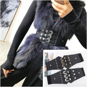 Resim Avrupa ve Amerikan retro moda esnek bel bandı, günlük şık saray elbisesi, kaban, çok yönlü tarz kazandıran trendy bel kemeri 