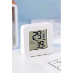 Resim Mini Sıcaklık Nem Ölçer LCD Ekranlı Oda Termometre Duvara Takılabilen Masaüstü Isı Göstergesi 
