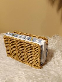 Resim Hasır Rattan Kare Peçetelik Diğer 