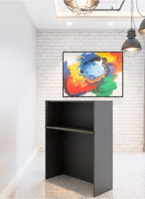 Resim Resital Ledli Karşılama Bankosu G-90 Cm Ofis Kasa Resepsiyon Masası Banko-001-2-4 