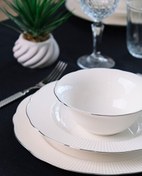 Resim Tabak Evi Porselen İlay Yemek Takımı Platin Yaldızlı 6 Kişilik 24 Parça 