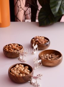Resim MIARIK DESIGN & DEKORASYON Akasya Ağacı 4'lu Gumus Ren Geyıgı Kuruyemışlık Çerezlık 