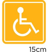 Resim New Jargon Engeli Arabası Ve Engelli Kadın Araba Işareti Sticker 15cm - Sarı 
