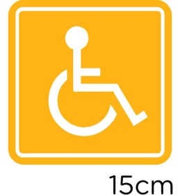 Resim New Jargon Engeli Arabası Ve Engelli Kadın Araba Işareti Sticker 15cm - Sarı 