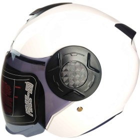 Resim Free-M FR-665 Yarım Motosiklet Kaskı - Beyaz, Güneş Vizörlü CE Onaylı 