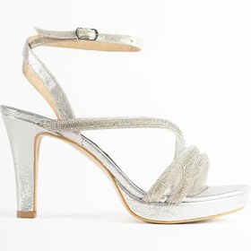 Resim Galip Ayakkabı Sylar Shine Platform İnce Topuklu Ayakkabı 10 Cm Lame 