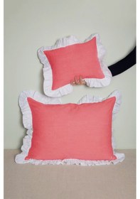 Resim Maki Home Pamuklu Yavru Ağzı Fırfırlı 2 Adet 50x70 Yastık Kılıfı 