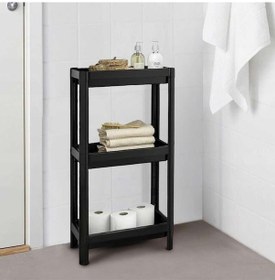 Resim Sev Plastik 3 Katlı Organizer Diktördgen Raf Ünitesi Siyah 