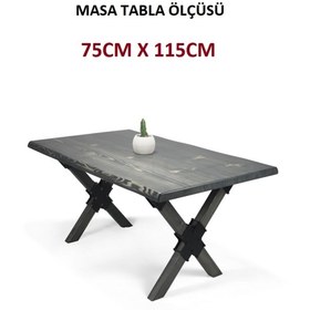 Resim Mobenta Doğal Ağaç Masif Kütük Masa Yemek Masası 75cm X 115cm ( Ağaç Ayak ) 