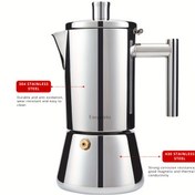 Resim KOLAYÇALIŞMAZ Klasik İtalyan Espresso Makinesi - Dayanıklı 304 Paslanmaz Çelik Moka Pot, Kolay Temizlenebilir & Yanmaz Tasarım, Ev & Dış Mekan Kullanımı İçin Mükemmel, Güçlü Kahve Severler İçin İdeal 
