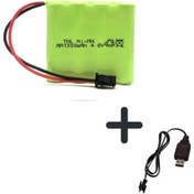 Resim Tnl 4.8v 1300mah Siyah Soketli Ni-mh Oyuncak Araba Pili + Usb Şarj 
