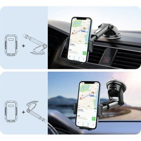 Resim Araç İçi Telefon Tutucu Vantuzlu Teleskopik Kollu 360 Döner Cam Ve Torpido Uyumlu Telefon Standı 26668199 